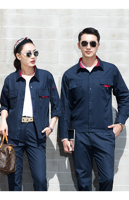 夏季长袖工作服套装